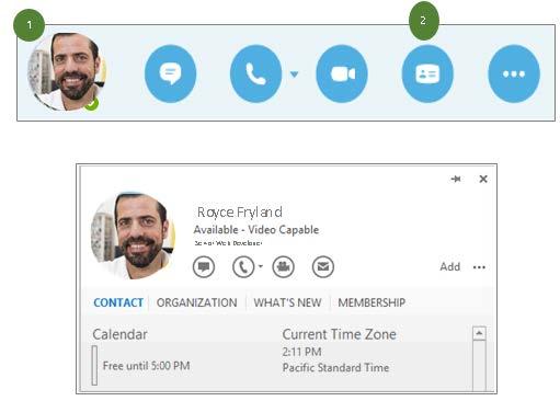 Contacts Find Someone Connect with people in your organization. 1. Type a name in the Search box. JOB AID: Getting Started with Skype for Business 2.