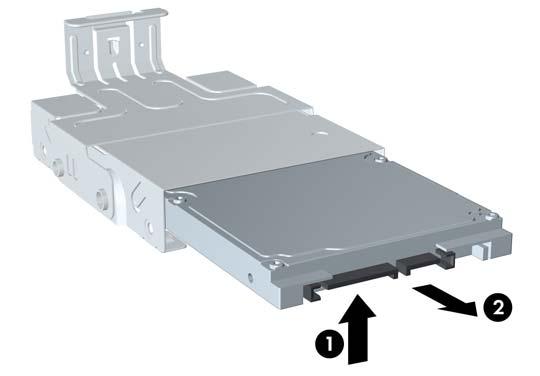 Remove the four guide screws from the sides of the hard drive carrier.
