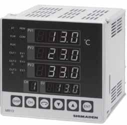 SHIMADEN Controllers SR90 Series - Digital controllers. Autotuning controller with PID. Inputs: Thermocouple, RTD, Current, Voltage. Outputs: Current, SSR drive, Voltage, Relay.