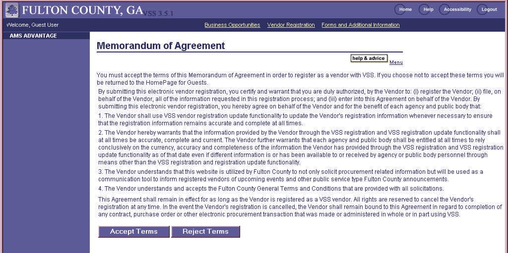 7. On the Memorandum of Agreement page read the