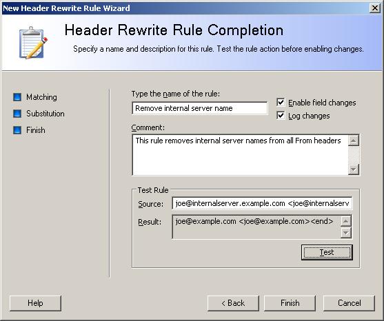 CHAPTER 7: UNDERSTANDING EMAIL POLICY ELEMENTS 8. Click Next to proceed to the Rule Completion window. 9. Enter a name for the rule. 10. Optionally enter a comment to explain the purpose of the rule.