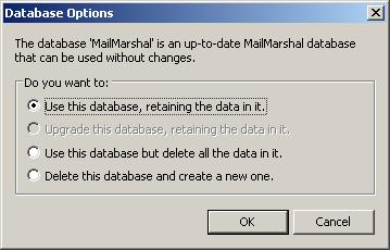 CHAPTER 3: INSTALLING AND CONFIGURING MAILMARSHAL SMTP 14. Click Next. MailMarshal verifies the database information.