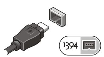 Figure 10. IEEE 1394 Connector on M4700 Figure 11. IEEE 1394 Connector on M6700 5. Open the computer display and press the power button to turn on the computer.