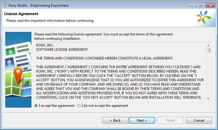 The License Agreement dialog box