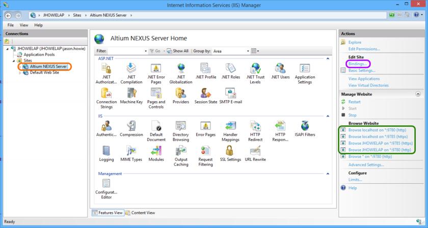 The port number used for secure server connections is defined during the installation process, on the Altium NEXUS Server Configuration page of the Installer.