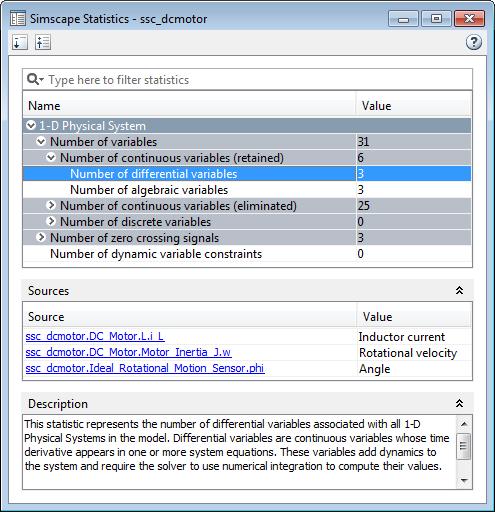 Access Block Variables Using Statistics Viewer 3 Expand the Number of variables node, then Number of continuous variables (retained), andthenclicknumber of differential variables.