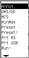 1.2 Basic Functions of the ND 1200 EXTRA menu Annot DMS/DD MCS MinMax EXTRA functions Press the EXTRA soft key to display the EXTRA popup menu.