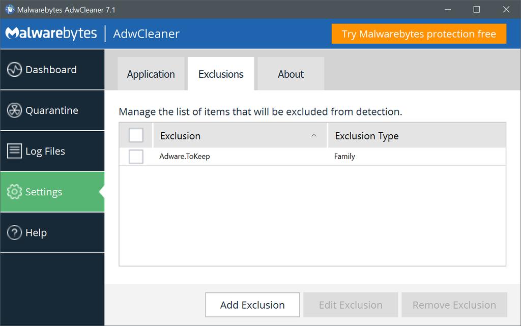 Remove AdwCleaner Eventhough AdwCleaner doesn t use any installation process, it stores a few files on the system.