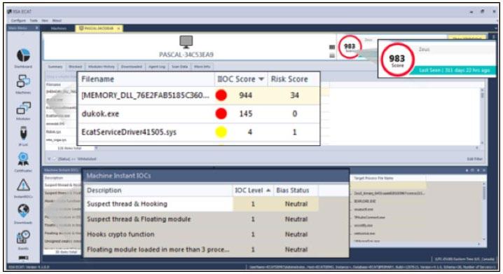 Figure 1 RSA NetWitness Endpoint Console QUICKLY IDENTIFY AND UNDERSTAND THREATS AT A DEEPER LEVEL Typically, a security team is overburdened with more incidents than they can effectively process.