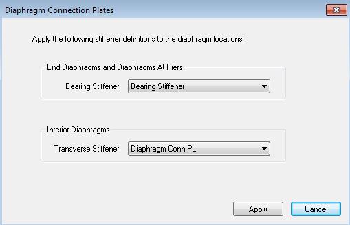 Click on the Apply at Diaphragms button to open the following dialog.