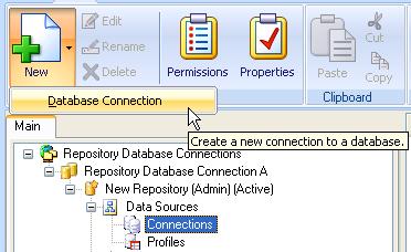 Within the associated menu, Select New, then Database Connection as per Figure 3-4.