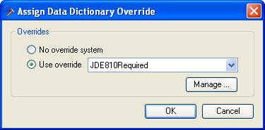 To set up overrides to the Data Dictionary, right-click on the profile that you wish to amend and select Assign Data Dictionary Override
