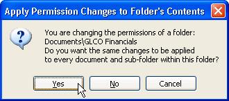 Permissions assigned to a folder are not automatically inherited by documents within the folder.