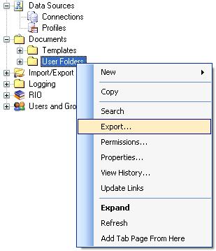 Export Directly from the Repository If you want to export single elements from the Repository, you might prefer to work directly from the Repository by