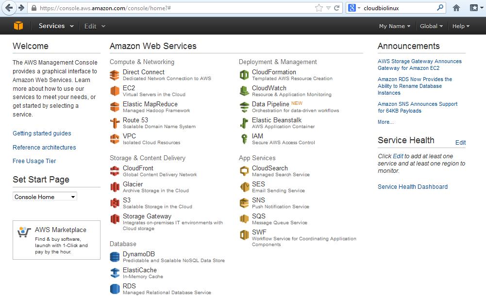 amazon.com and click on the drop-down menu My Account/ Console to access the AWS Management Console webpage. 2.