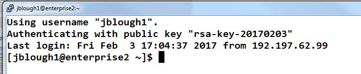 Public Key Encryption (DONE) Now when you connect, PuTTY will log in automatically (yet securely.