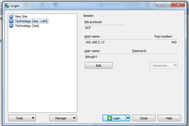 WinSCP Manual Setup (3) Click Save to store the settings (the