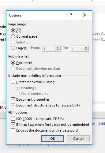 3. Make sure the Document structure tags for