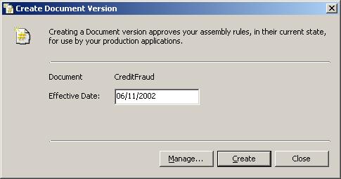 228 Chapter 11 - Document Versions Creating a Document Version The Create Document Version button is available whenever a document is open.