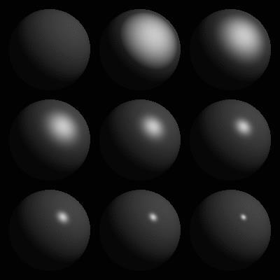 Phong Examples The spheres illustrate specular reflections as the