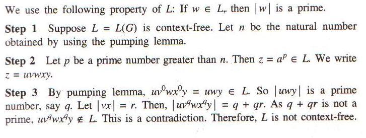 b. Reduce the given CFG defined as S aabb, A aa a, B bb b into Chomsky Normal form. (6) c. Check whether the language defined as L = {a p p is a prime} is a context free language or not.