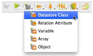 2. The GUI Designer displays a dialog to select which datastore class to use among all the