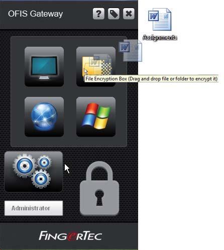 ENCRYPTING A FILE Drag a file/folder into the File Encryption Box icon, the file/folder will
