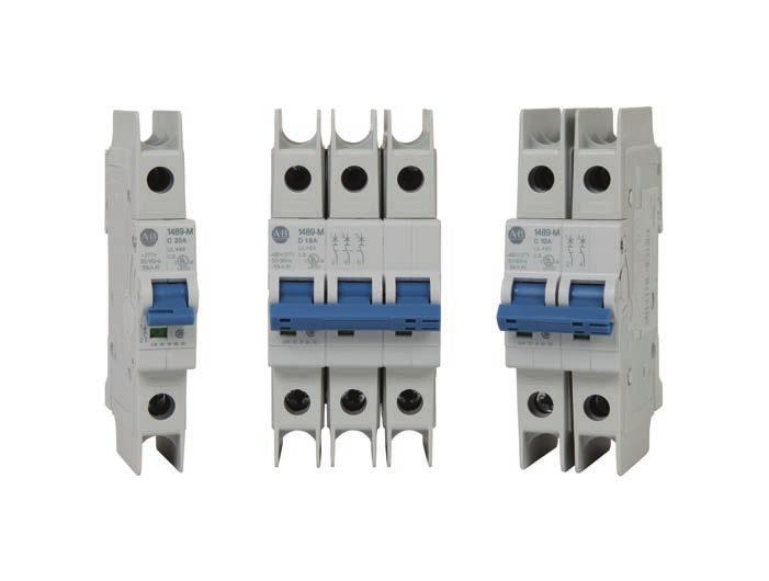 1489-M Circuit Breakers Dual terminals provide wiring/bus bar flexibility and clamp from both sides to improve connection reliability Terminal design helps prevent wiring misses Scratch- and