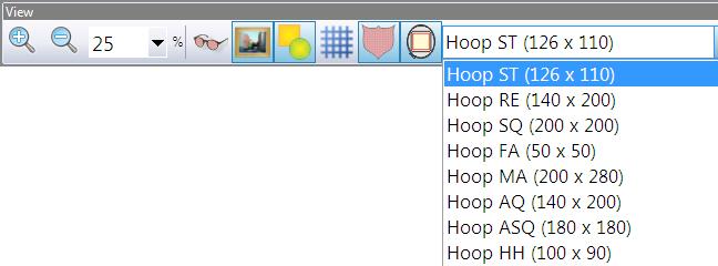 Chapter 4 Grids & Hoops 30 Select from the Hoop Type dropdown menu on the View toolbar. 2 Click the Automatic Centering checkbox in the Hoop tab.