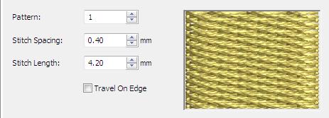 To create open weave effects 1 Select and double-click a Weave Fill object. The Object Details > Fill Stitch dialog opens.