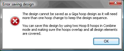 Note The design will be sent to the machine as two individual JEF files Hoop position A and Hoop position B.