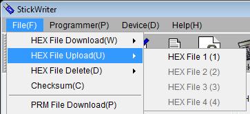 4.3.2 HEX File Upload Upload and save the HEX file in PC that the file was downloaded