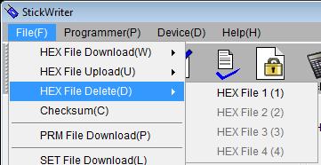 Select a HEX file number, and then enter the HEX file name to be saved.