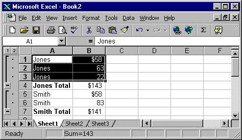 Outline Excel provides a convenient outline feature that facilitates showing your data in summary or detail fashion.