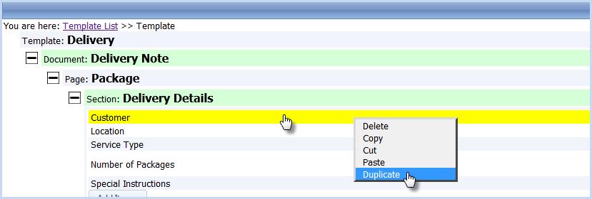 Getting Started 11 Output field (eg Customer, Location Address) displays information about the form being filled in - this may have been selected by the device user, entered as job details in the