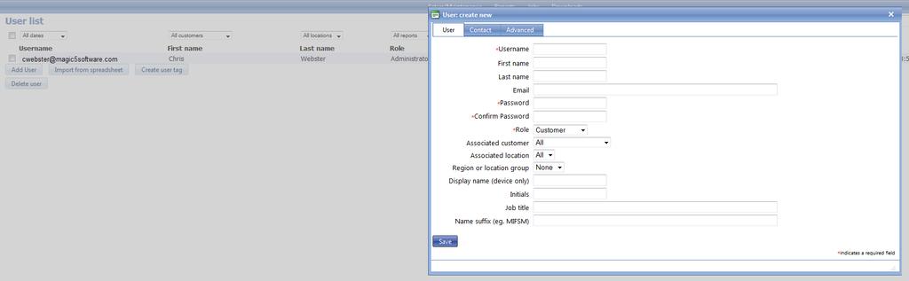 Click Import from spreadsheet to add a prepared list of users. Download spreadsheet for importing users. ('Import users.
