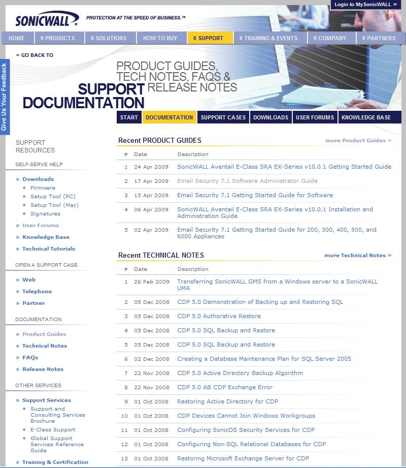 RELATED TECHNICAL DOCUMENTATION SonicWALL user guide reference documentation is available at the SonicWALL Technical Documentation Online Library: http://www.sonicwall.
