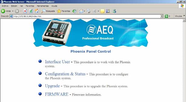 5. FIRMWARE UPGRADING. PHOENIX MOBILE is supplied from the factory with the latest firmware versions available at that moment.