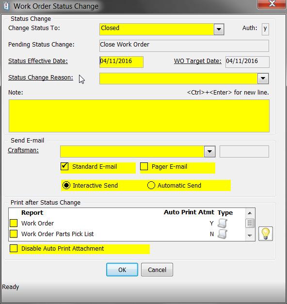 Select an action to close your work order using either of the above methods.