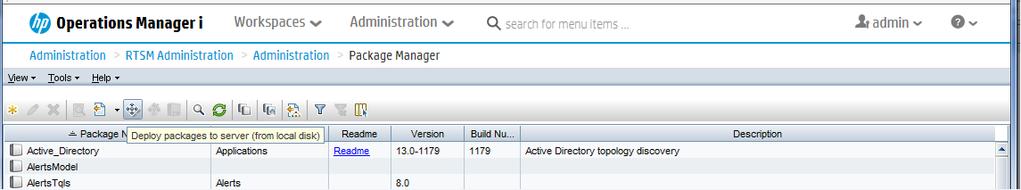 Chapter 2: Planning to Configure SHR with BSM/OMi The Package Manager page appears. 4.