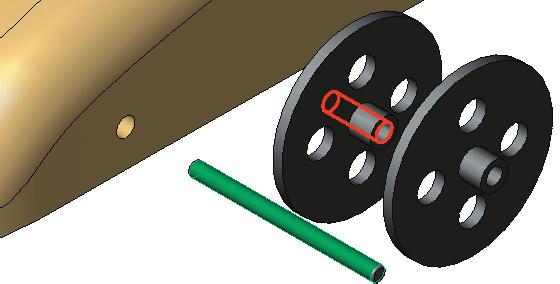 Step 5. Click cylindrical face of axle and cylindrical inside face of the hole in a wheel, Fig. 4. Step 6.
