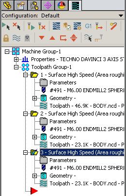 M. BOTH SHELLS Finish Raster HST Toolpath. Step 1. Copy the second Roughing toolpath in the Toolpath manager.