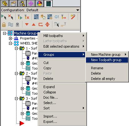 click Groups > New Toolpath group from the menu, Fig. 71. Step 4.