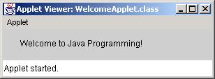 1 // Fig. 3.6: WelcomeApplet.java 2 // A first applet in Java. 3 4 // Java core packages import allows us to use 5 import java.awt.