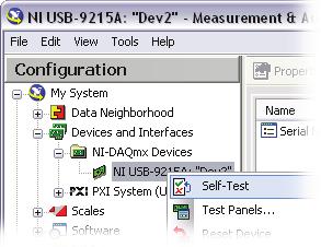 Clear All Device Associations Select to clear all actions set by the Always Take This Action checkbox in the device auto-launch dialog box. Close Turns off NI Device Monitor.