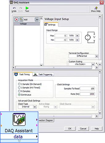 Figure 5. The DAQ Assistant is available for all NI ADEs. Note You must use version 7.x or later of LabVIEW, LabWindows/CVI, and Measurement Studio and 2.x of VI Logger to use the DAQ Assistant.