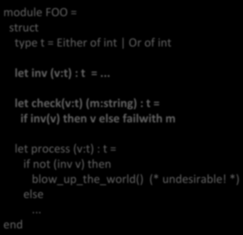 A simple program module type FOO = val create : int -> bool -> t