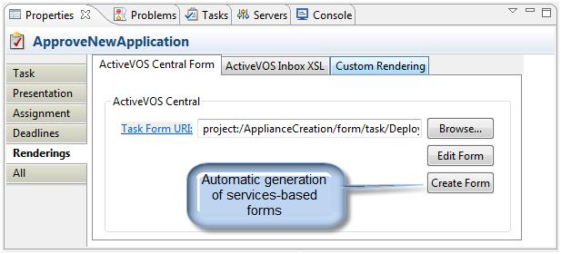 Form Creation Forms design is fully integrated within the development environment in ActiveVOS 7.1.