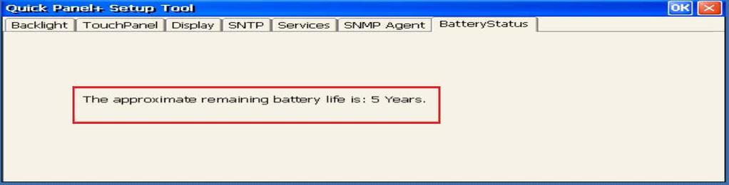 To display the battery life prediction: from the Start menu, select System, open the QuickPanel + Setup tool, and select the BatteryStatus tab.