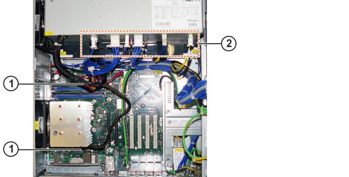 2. Unplug the connections on the low-voltage power supply unit. 3. Unplug the power supply connections from the low-voltage power supply unit to the motherboard and hard drive. Fig.